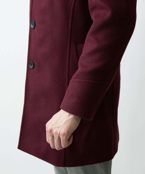 「MK MICHEL KLEIN HOMME 」 ステンカラーコート 48 ライトブラウン メンズ_画像2