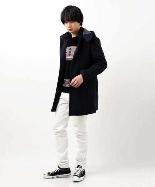 「MK MICHEL KLEIN HOMME 」 ステンカラーコート 48 ライトブラウン メンズ_画像3