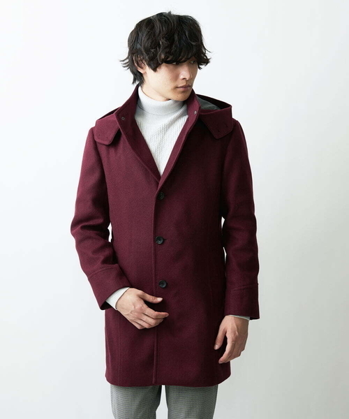 「MK MICHEL KLEIN HOMME 」 ステンカラーコート 48 ライトブラウン メンズ_画像5