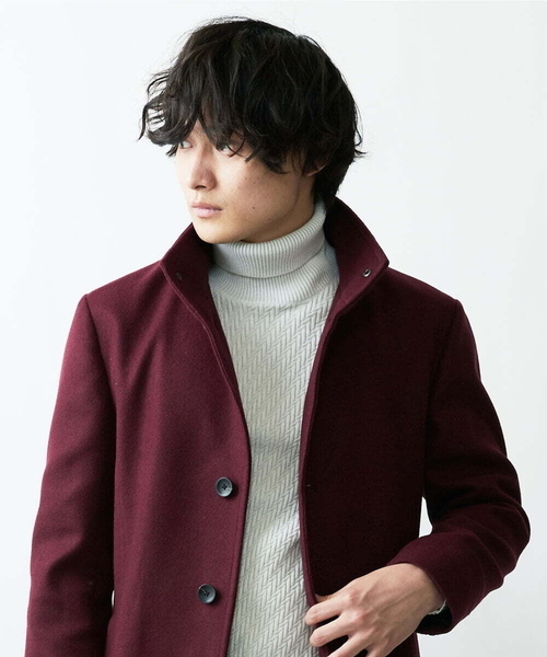「MK MICHEL KLEIN HOMME 」 ステンカラーコート 48 ライトブラウン メンズ_画像9