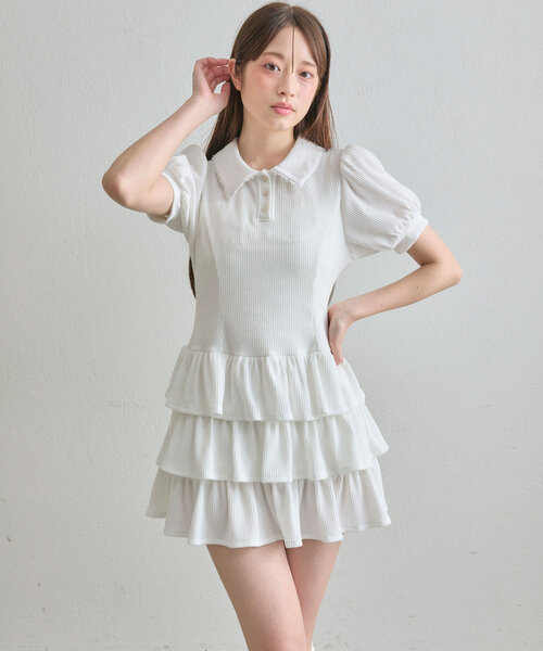 OLIVE des OLIVE ティアードミニカットワンピ OLIVE des ワンピース ティアードミニカットワンピ : ZOZOTOWN