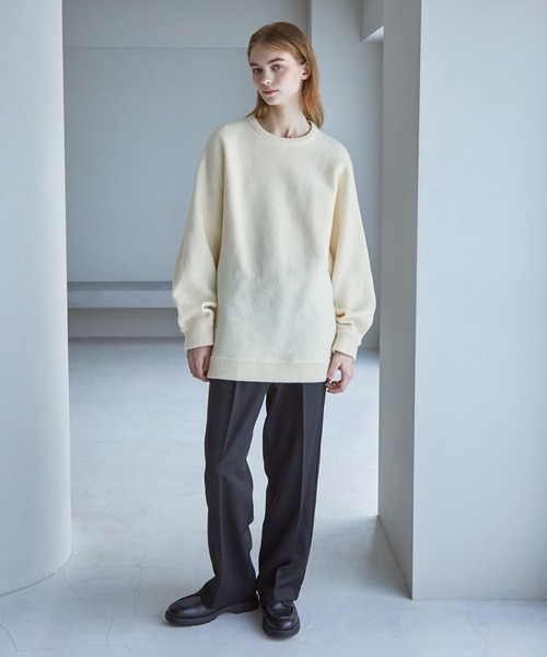 「SERACE」 長袖ニット M アイボリー メンズ_画像3