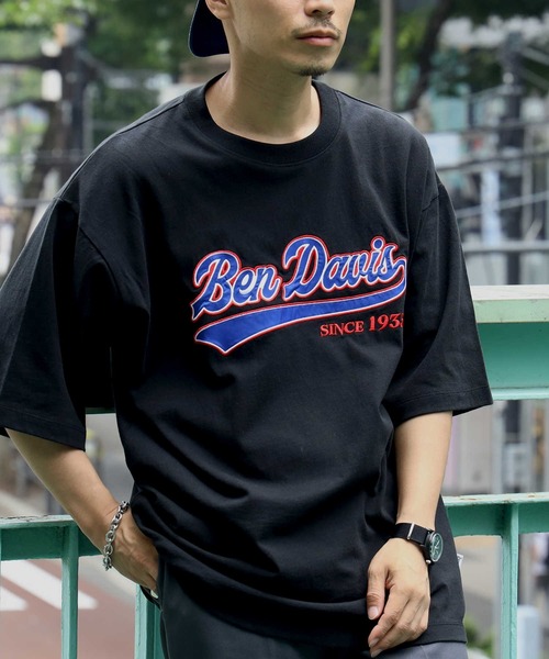 「BEN DAVIS」 半袖Tシャツ L ブルー メンズ