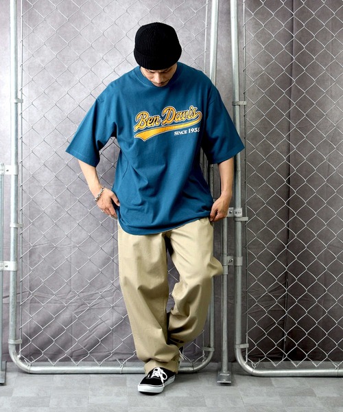 「BEN DAVIS」 半袖Tシャツ L ブルー メンズ