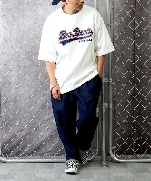 「BEN DAVIS」 半袖Tシャツ L ブルー メンズ