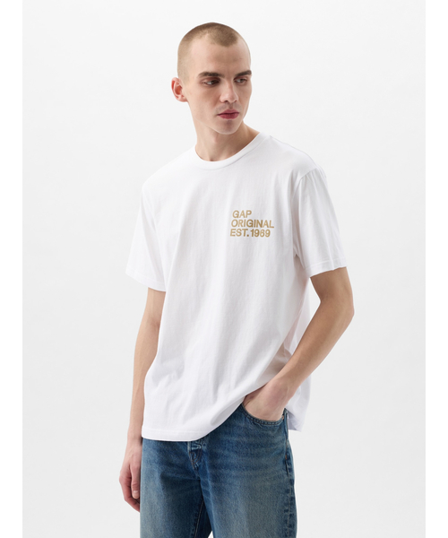 「GAP」 半袖Tシャツ M イエロー メンズ
