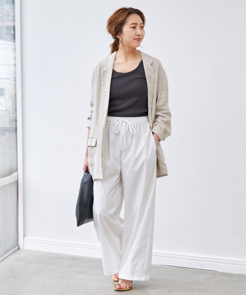 Spick &Span リネン テーラードジャケット ホワイト Spick &Span リネン テーラードジャケット ホワイト