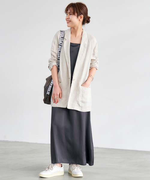 Spick &Span リネン テーラードジャケット ホワイト Spick &Span リネン テーラードジャケット ホワイト