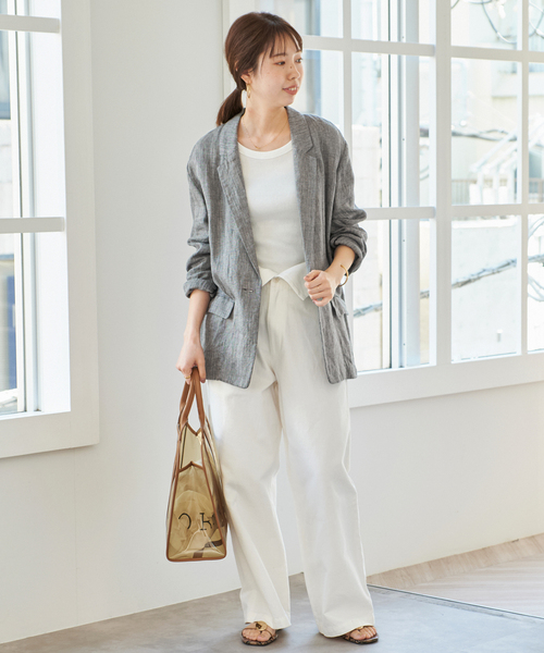 リネンエアリージャケット　spick&span Spick＆Span ジャケット テーラードジャケット 「WEB限定追加2