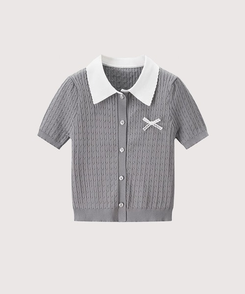 tシャツ Elegant Gray Summer Knit レディース