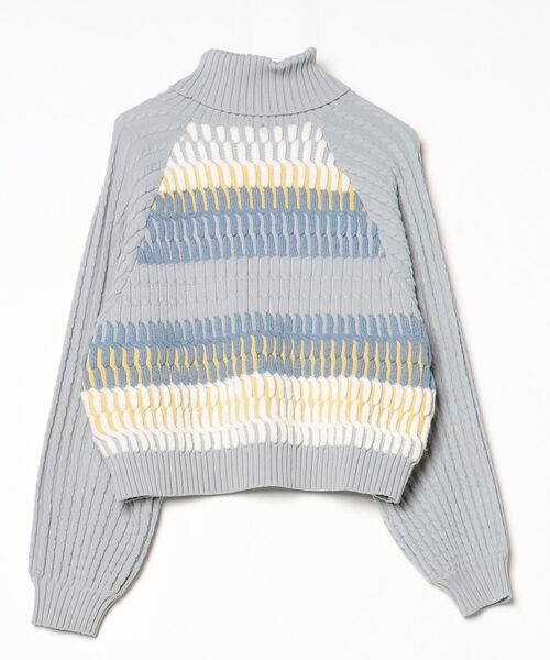 「PAMEO POSE」 タートルネックニット FREE グレー レディース_画像2