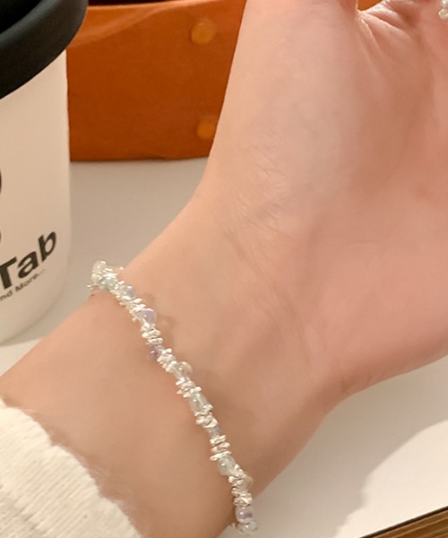 Blanc de Blue ブレスレット クリア＆シルバービーズブレスレット