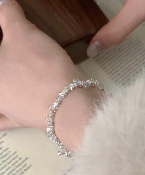 Blanc de Blue ブレスレット クリア＆シルバービーズブレスレット