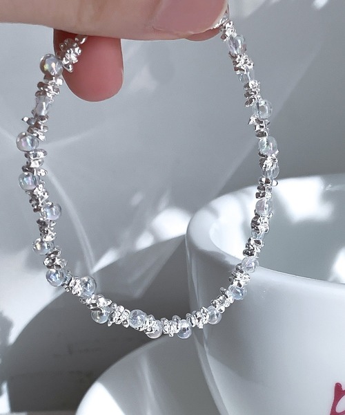 Blanc de Blue ブレスレット クリア＆シルバービーズブレスレット