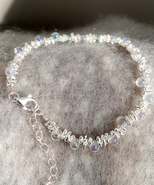 Blanc de Blue ブレスレット クリア＆シルバービーズブレスレット