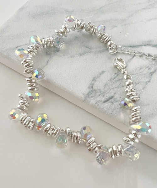 Blanc de Blue ブレスレット クリア＆シルバービーズブレスレット