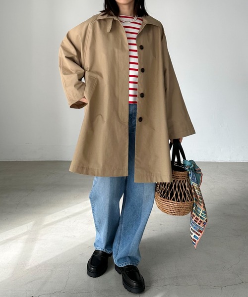 「DOUX ARCHIVES」 ステンカラーコート 38 ベージュ レディース_画像4