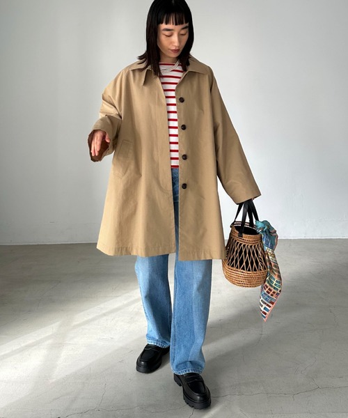 「DOUX ARCHIVES」 ステンカラーコート 38 ベージュ レディース_画像6