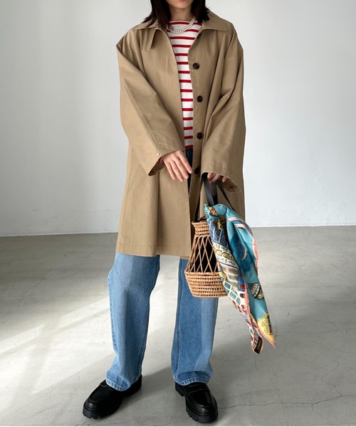 「DOUX ARCHIVES」 ステンカラーコート 38 ベージュ レディース_画像7