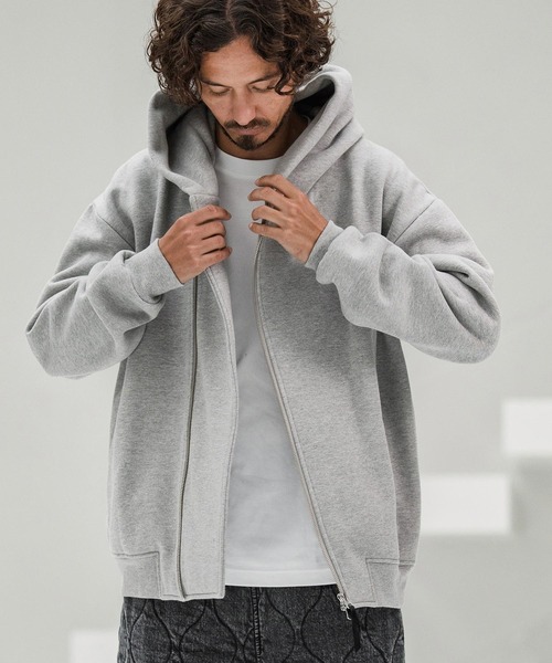 未使用★PXG メンズカシミア フーディー/パーカー 日本Lサイズ グレー JIGGYS SHOP（ジギーズショップ） パーカー フェード ピグメント染め