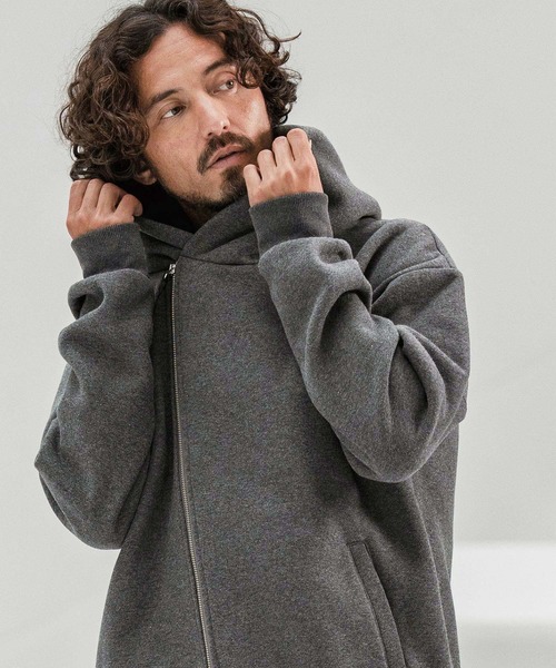 CAMBIO（カンビオ） パーカー mpa3854-Brushed Lining Sweat Diagonal