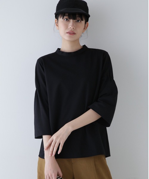 「human woman」 7分袖ブラウス MEDIUM ブラック レディース