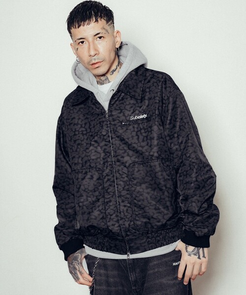 Subciety（サブサエティ） ブルゾン アウター Leopard nylon blouson