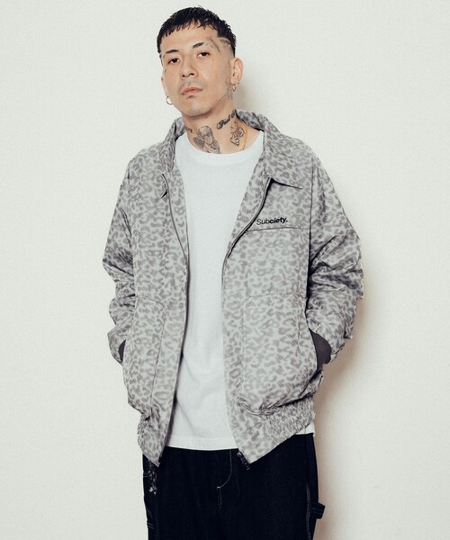 Subciety レオパード柄 ジップアップブルゾン Subciety（サブサエティ） ブルゾン アウター Leopard nylon blouson