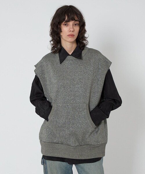 トレーナー スウェット 「ASTRAET」ラメ ウラケ ノースリーブスウェット UNISEX レディース メンズ