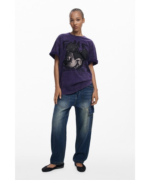 ♦Desigual♦　ミッキーデザイン・オーバーサイズデザイン半袖Tシャツ♥新品 デシグアル Desigual ミッキーマウス オーバーサイズTシャツ