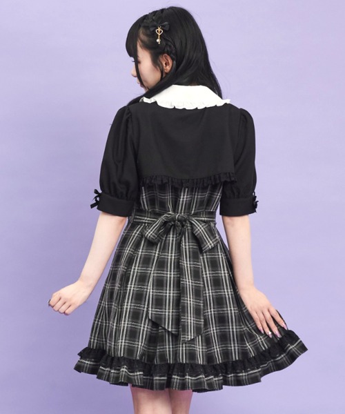 ♡Secret Honey ハートドットクロスワンピース （黒）♡ Secret Honey（シークレットハニー）の「ハートドットクロス