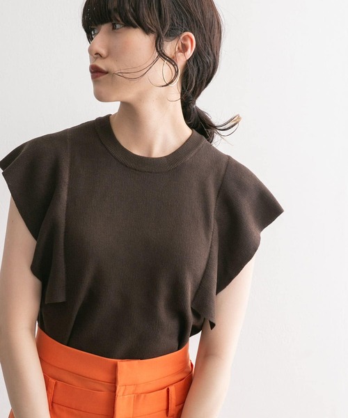 KBF（ケービーエフ） ノースリーブニット ONE ダークブラウン
