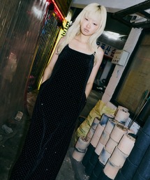 ANDRESD ドレス カーヴドスクエアベロアドレス / curved square velour