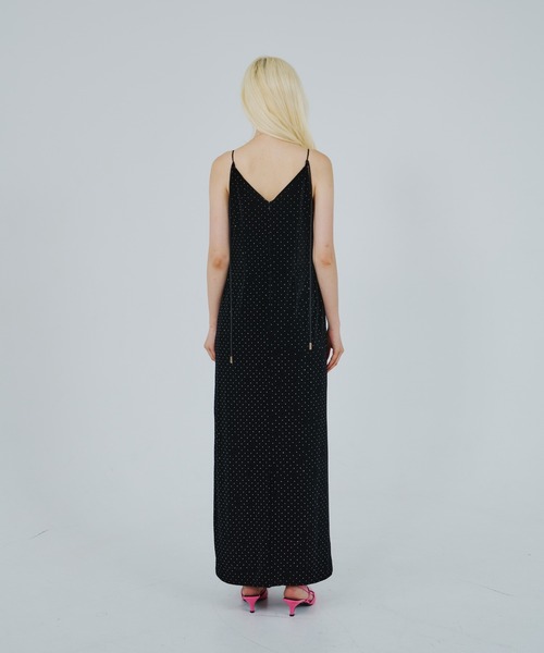 ANDRESDカーヴドスクエアベロアドレス カーヴドスクエアベロアドレス / curved square velour dress（ドレス