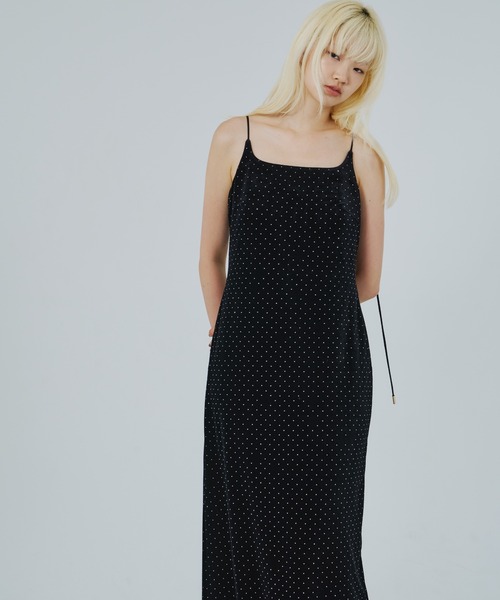 ANDRESD ドレス カーヴドスクエアベロアドレス / curved square velour