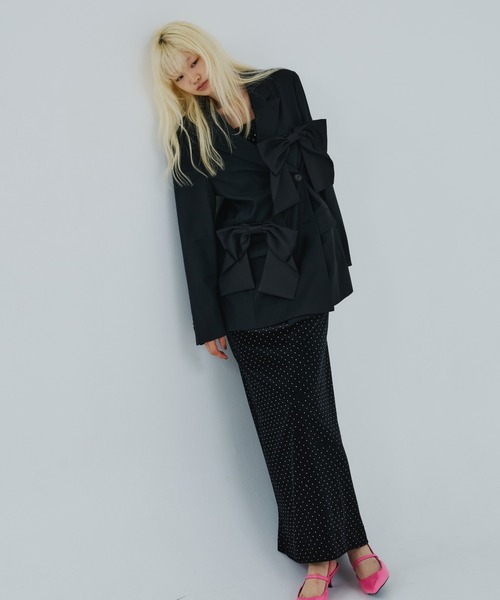 ANDRESD ドレス カーヴドスクエアベロアドレス / curved square velour