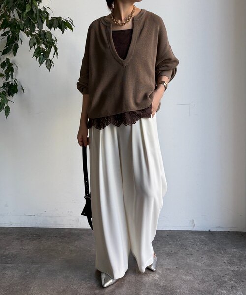 DouDou（ドゥドゥ） ニット セーター スキッパープルオーバー