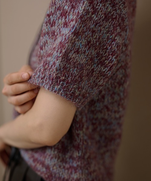 rurumu: 2020AW mix pattern knit ニット セーター ニット セーター mohair wool mix knit /モヘアウール半袖ミックス