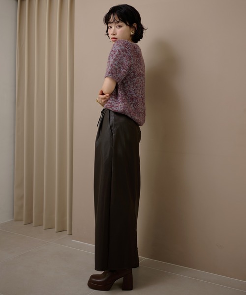 ニット セーター mohair wool mix knit /モヘアウール半袖ミックス
