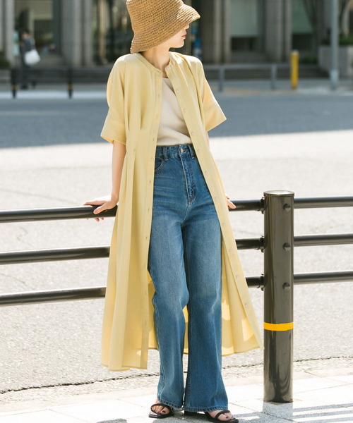 「SENSE OF PLACE by URBAN RESEARCH」 半袖ワンピース - イエロー レディースの画像5