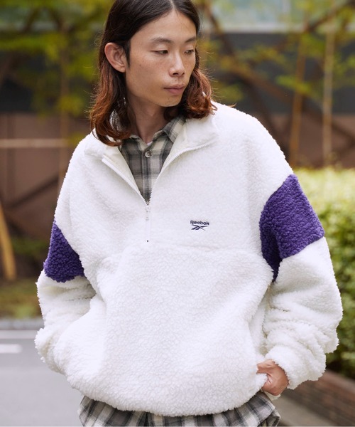 メンズウェア BOA FLEECE HALF ZIP PULLOVER JACKET Reebok（リーボック） ブルゾン アウター HALF ZIP BOA FLEECE BLOUSON
