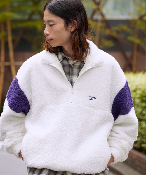 メンズウェア BOA FLEECE HALF ZIP PULLOVER JACKET Reebok（リーボック） ブルゾン アウター HALF ZIP BOA FLEECE BLOUSON