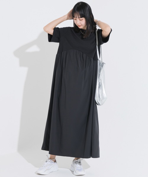 「LAVEANGE」 半袖ワンピース 5L ブラック レディース_画像3