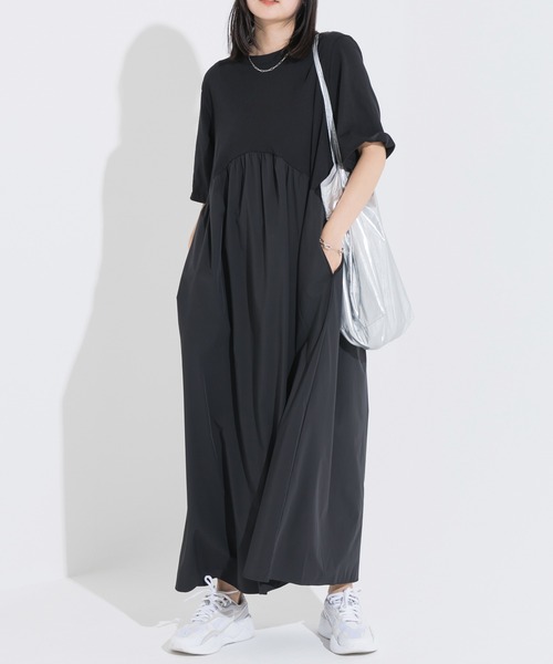 「LAVEANGE」 半袖ワンピース 5L ブラック レディース_画像4