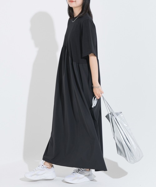 「LAVEANGE」 半袖ワンピース 5L ブラック レディース_画像7