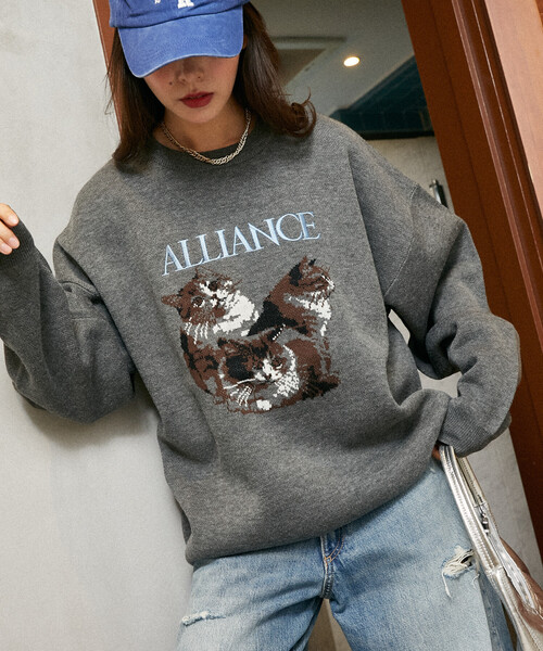 PUBLUX（パブリュクス） ニット セーター 3 キャット デザイン