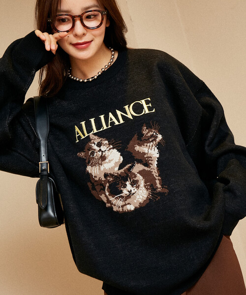 PUBLUX（パブリュクス） ニット セーター 3 キャット デザイン