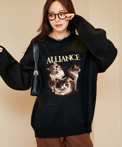 PUBLUX（パブリュクス） ニット セーター 3 キャット デザイン