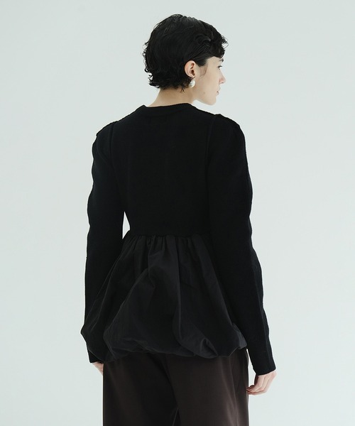 ニット セーター DOCKING POWERSHOULDER KNIT TOPS レディースの画像