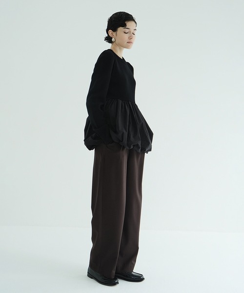ニット セーター DOCKING POWERSHOULDER KNIT TOPS レディースの画像